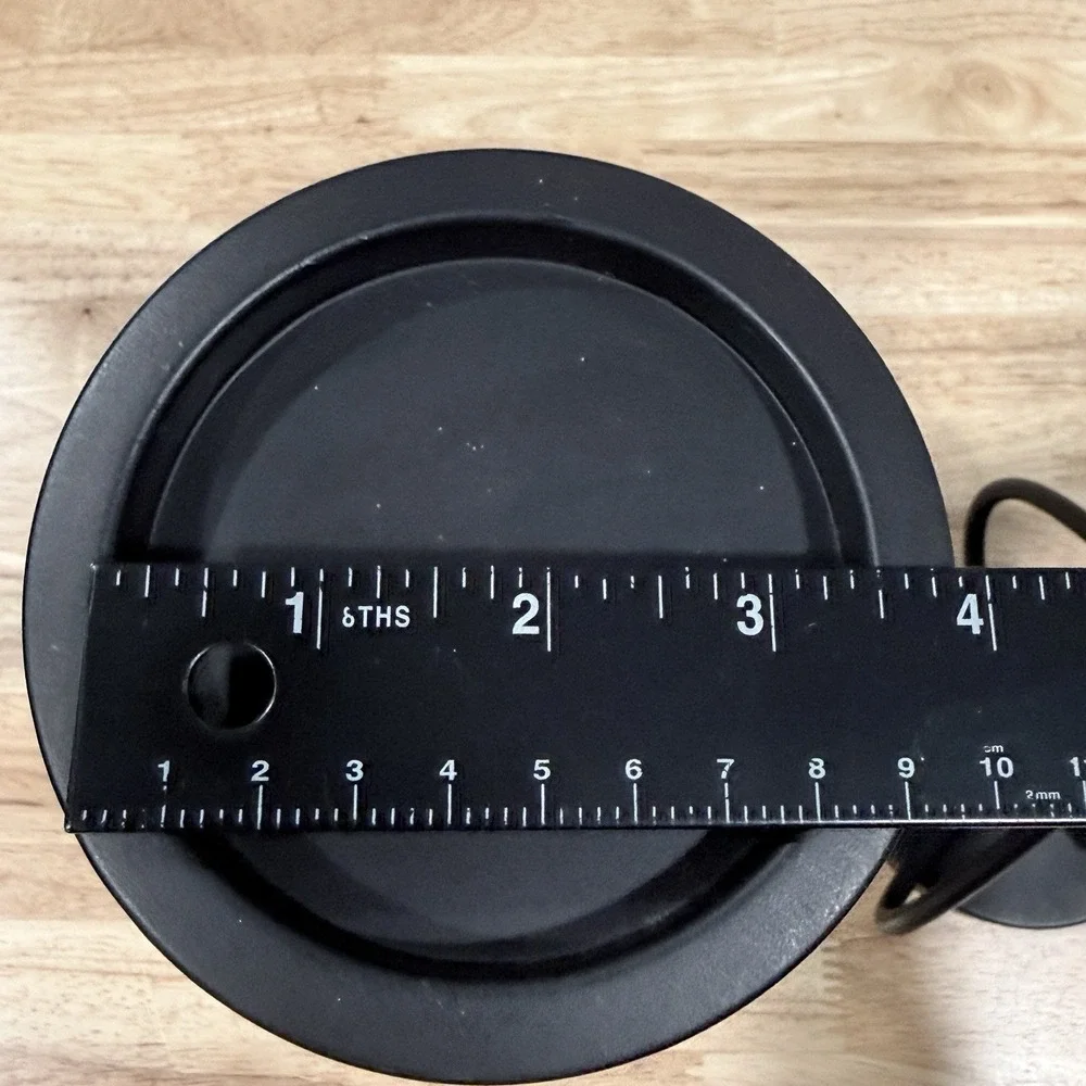 Black‎ Metal Pillar Candle Holders Set of 2 Tall 13.75